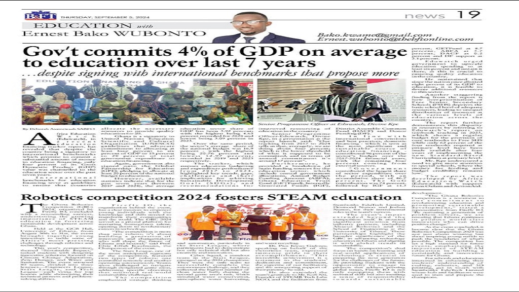 Gov’t Commits 4% Of GDP On Average To Education Over Last 7 Years
